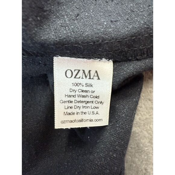 NWT Ozma Mal Pais Black Shirt Dress XS 100% Silk Noil Midi Minimalistic - Picture 12 of 13